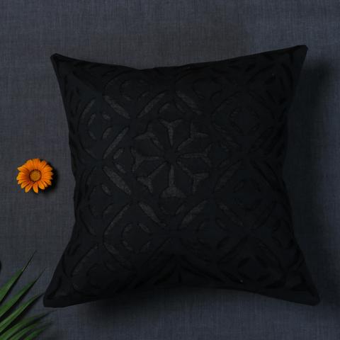 Premium Handcrafted Applique Work Cushion Covers | Cotton & Organdy | Set 1 = 5 Piece | 16" × 16"