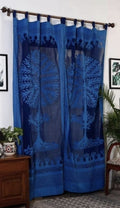 Exquisite Applique Work Cotton Curtain - 7 ft x 40"