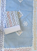 Handcrafted Applique Work & Suzani Hand Embroidery – Unstitched Cotton & Organdy Suit (3-Piece)