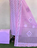 Handcrafted Applique Work & Suzani Hand Embroidery – Unstitched Cotton & Organdy Suit (3-Piece)