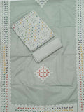 Handcrafted Applique Work & Suzani Hand Embroidery – Unstitched Cotton & Organdy Suit (3-Piece)