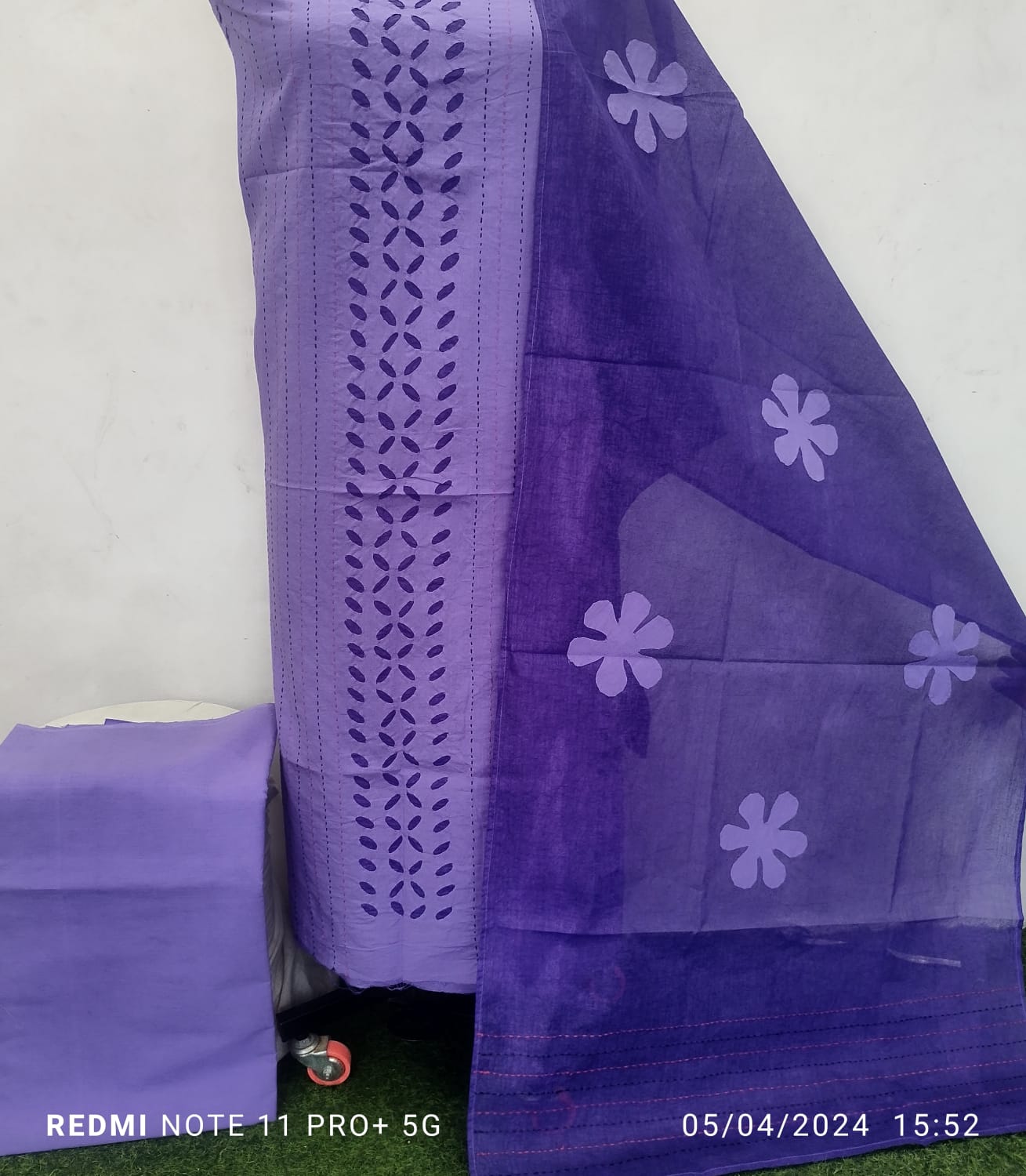 Premium Applique & Kantha Dress Material - Cotton & Organdy (2.5m Each)