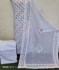 Handcrafted Applique Work & Suzani Hand Embroidery – Unstitched Cotton & Organdy Suit (3-Piece)