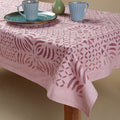 Handcrafted Applique Organdy & Cotton Tablecloth - 60x90"
