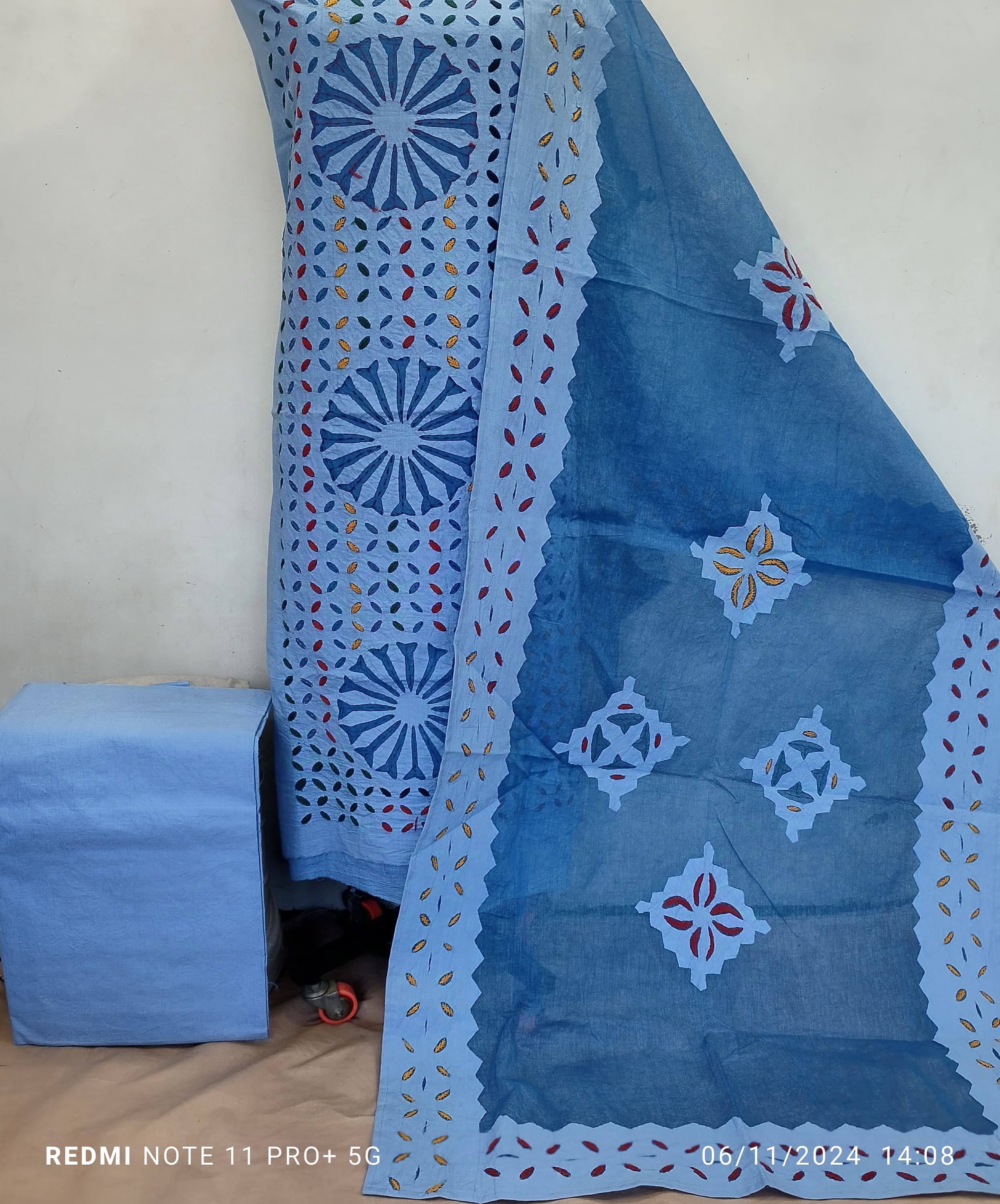 Handcrafted Applique Work & Suzani Hand Embroidery – Unstitched Cotton & Organdy Suit (3-Piece)