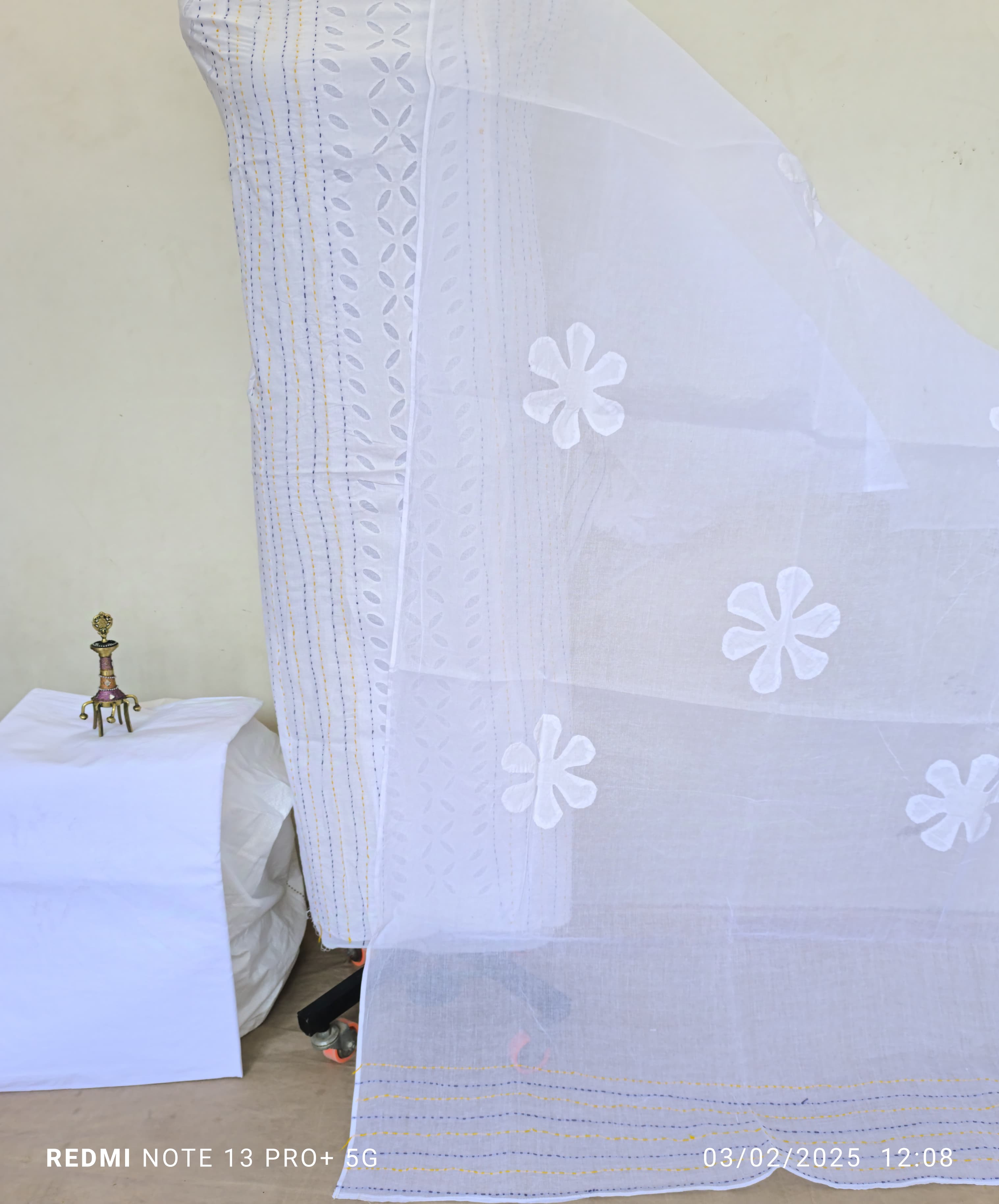 Premium Applique & Kantha Dress Material - Cotton & Organdy (2.5m Each)