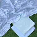 Premium Handcrafted Applique Work in Cotton & Organdy Unstitched Suit | 3-Piece