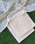 Premium Handcrafted Applique Work in Cotton & Organdy Unstitched Suit | 3-Piece