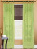 Exquisite Applique Work Cotton Curtain - 7 ft x 40"