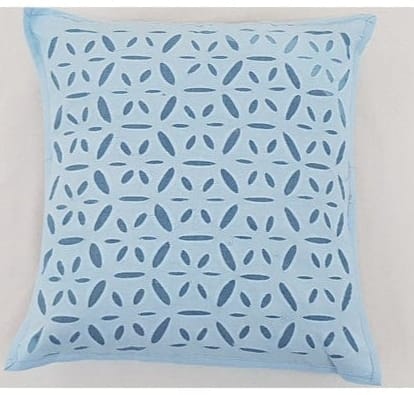 Premium Handcrafted Applique Work Cushion Covers | Cotton & Organdy | Set 1 = 5 Piece | 16" × 16"