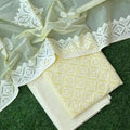 Premium Handcrafted Applique Work in Cotton & Organdy Unstitched Suit | 3-Piece