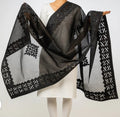 Premium Handcrafted Applique Work Dupatta in Organdy & Cotton (2.5m x 34")