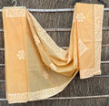 Handmade Applique Work Saree - Organdy & Cotton 5.5m Saree with 80" Blouse