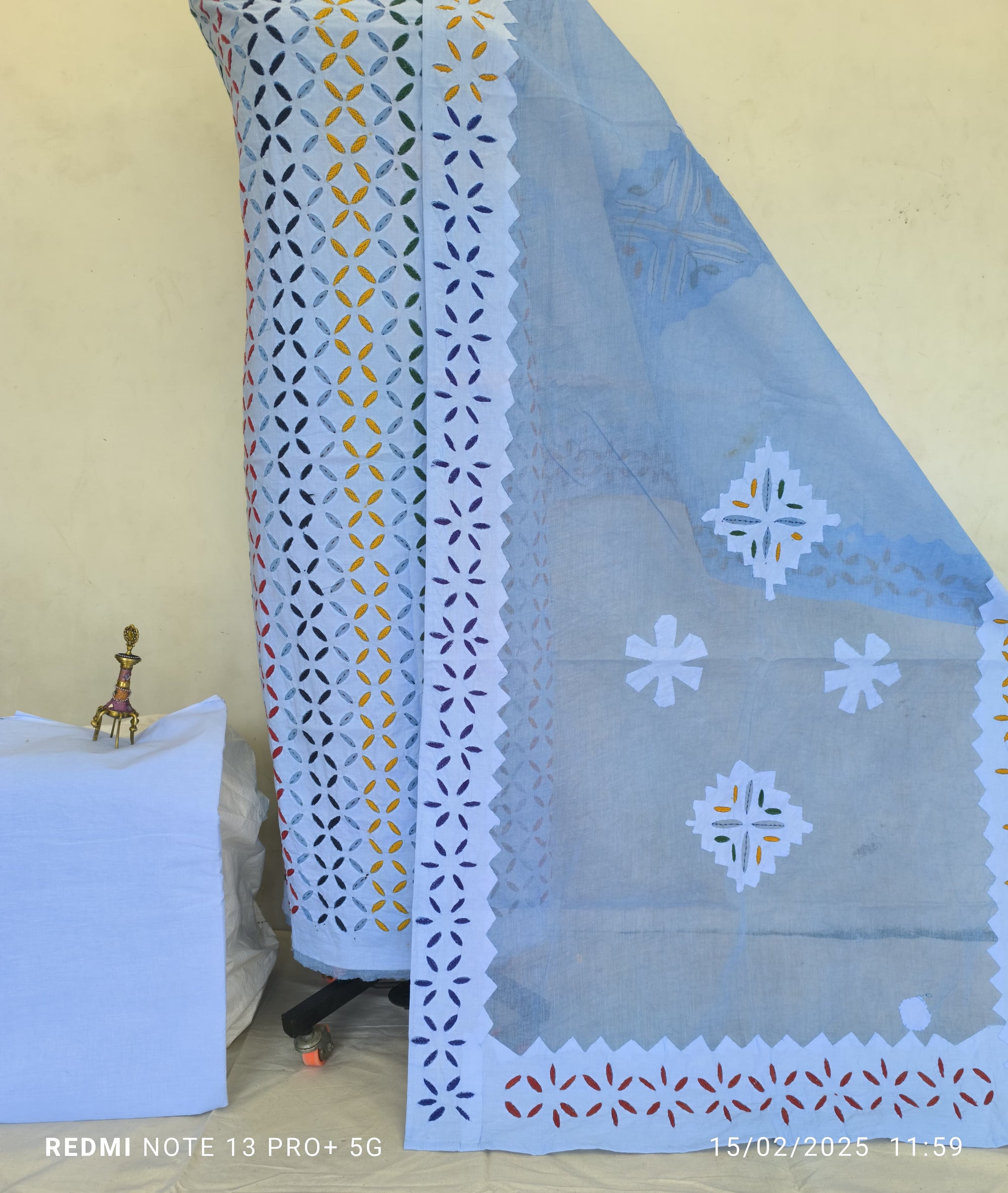 Handcrafted Applique Work & Suzani Hand Embroidery – Unstitched Cotton & Organdy Suit (3-Piece)