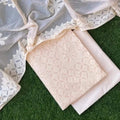Premium Handcrafted Applique Work in Cotton & Organdy Unstitched Suit | 3-Piece