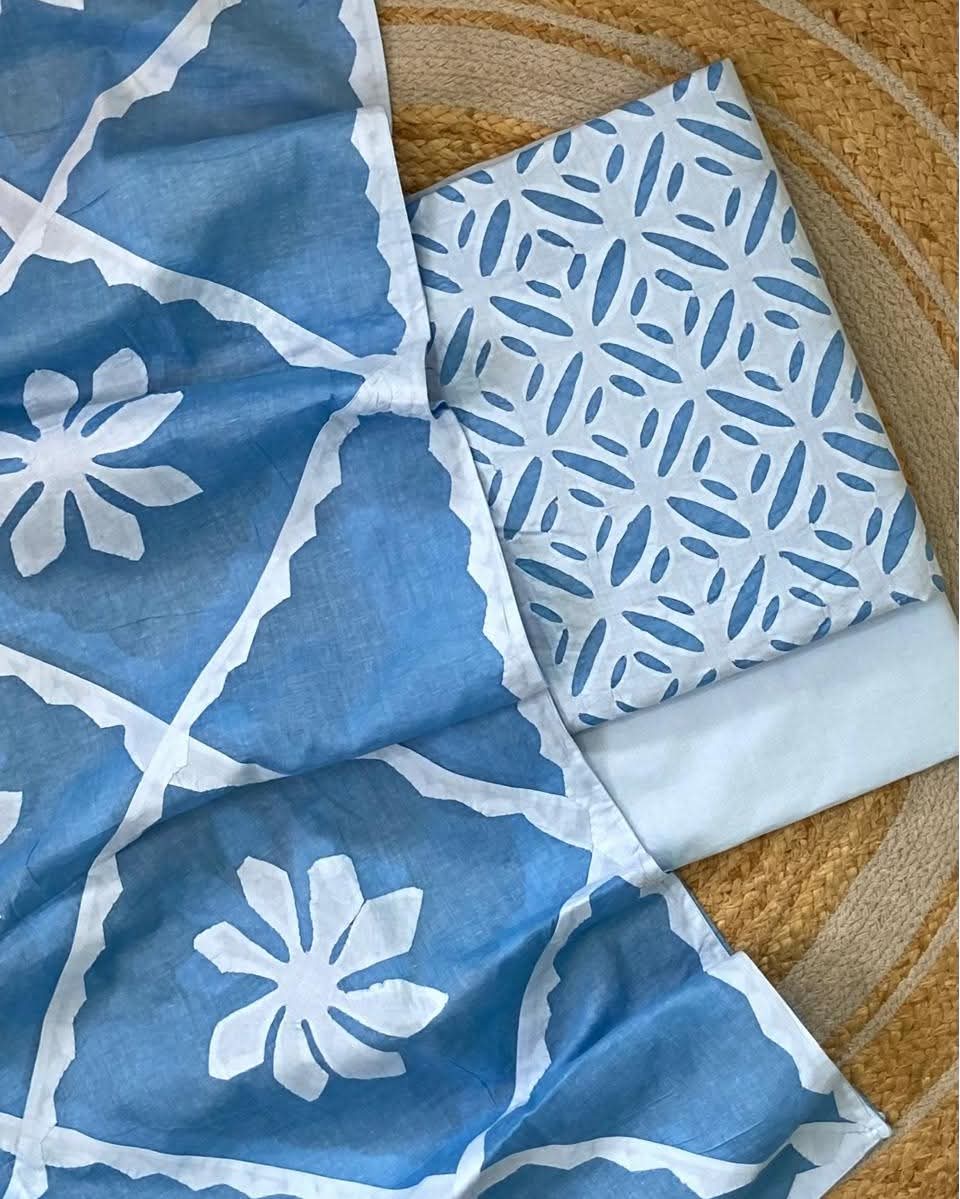 Designer Applique Work Unstitched Cotton & Organdy Suit – (3 Piece - 2.5m Each)