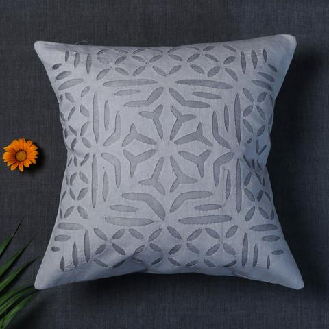 Premium Handcrafted Applique Work Cushion Covers | Cotton & Organdy | Set 1 = 5 Piece | 16" × 16"