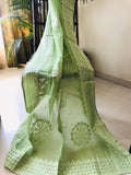 Handcrafted Premium Full-Size Applique Work Dupatta | Organdy Cotton | 43" x 2.5m