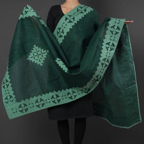 Premium Handcrafted Applique Work Dupatta in Organdy & Cotton (2.5m x 34")