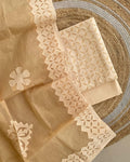 Premium Handcrafted Applique Work in Cotton & Organdy Unstitched Suit | 3-Piece