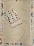 Handcrafted Applique Work & Suzani Hand Embroidery – Unstitched Cotton & Organdy Suit (3-Piece)