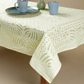 Handcrafted Applique Organdy & Cotton Tablecloth - 60x90"