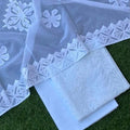 Premium Handcrafted Applique Work in Cotton & Organdy Unstitched Suit | 3-Piece