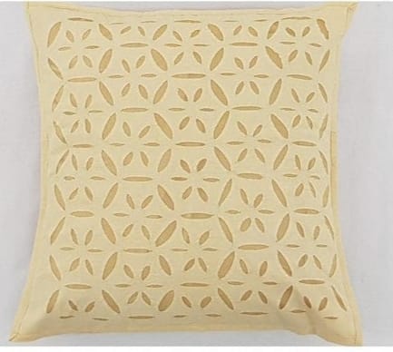 Premium Handcrafted Applique Work Cushion Covers | Cotton & Organdy | Set 1 = 5 Piece | 16" × 16"