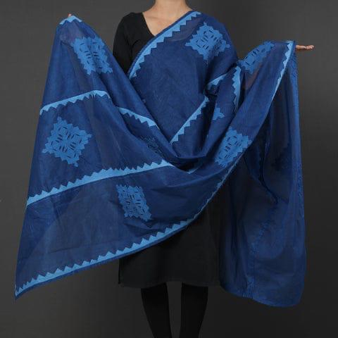 Premium Handcrafted Applique Work Dupatta in Organdy & Cotton (2.5m x 34")