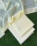 Premium Handcrafted Applique Work in Cotton & Organdy Unstitched Suit | 3-Piece