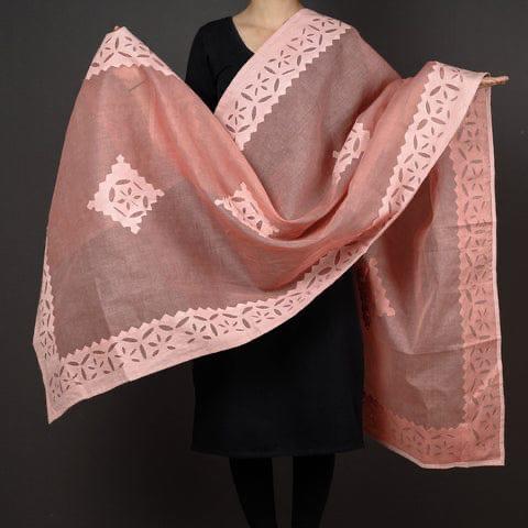 Premium Handcrafted Applique Work Dupatta in Organdy & Cotton (2.5m x 34")