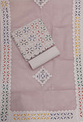 Handcrafted Applique Work & Suzani Hand Embroidery – Unstitched Cotton & Organdy Suit (3-Piece)