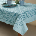Handcrafted Applique Organdy & Cotton Tablecloth - 60x90"