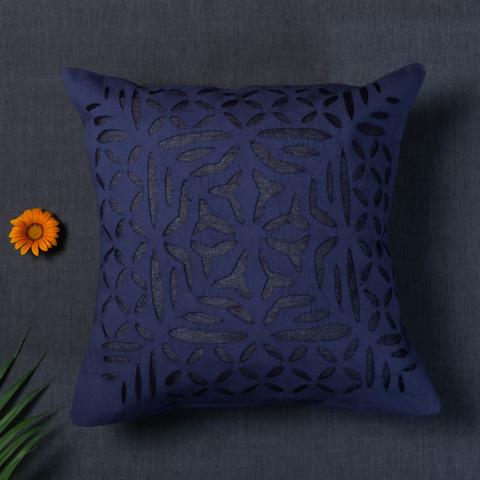 Premium Handcrafted Applique Work Cushion Covers | Cotton & Organdy | Set 1 = 5 Piece | 16" × 16"