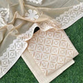 Premium Handcrafted Applique Work in Cotton & Organdy Unstitched Suit | 3-Piece