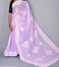 Handmade Applique Work Saree - Organdy & Cotton 5.5m Saree with 80" Blouse