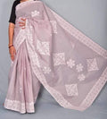 Handmade Applique Work Saree - Organdy & Cotton 5.5m Saree with 80" Blouse