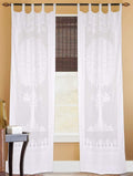 Exquisite Applique Work Cotton Curtain - 7 ft x 40"